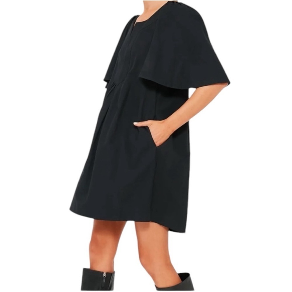 Tuckernuck Pompander Place Finley Flutter Sleeve Dress Black Size Large EUC - Picture 6 of 14